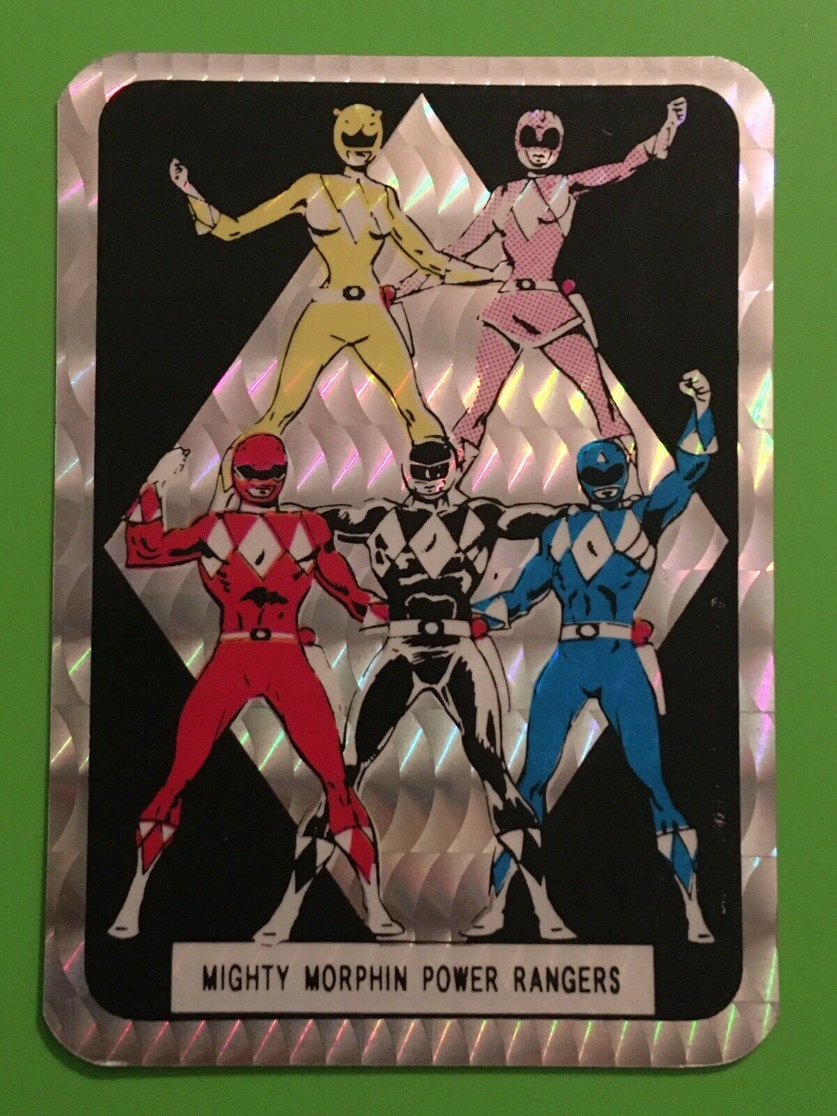 Mighty Morphin Power Rangers Prism Rainbow Vending Sticker 1990’s Kodak Back