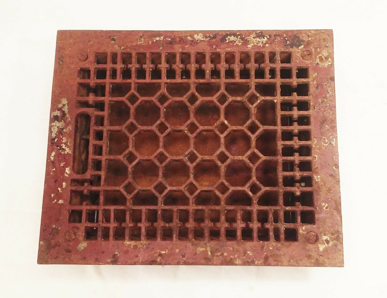 Vtg Antique Cast Iron Ornate Floor Grate Register Cover 11 5/8" Victorian Deco