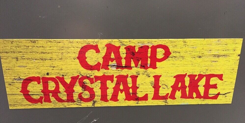 Camp Crystal Lake Bumper Sticker Jason Voorhees Friday The 13th Sign 9" Decal !