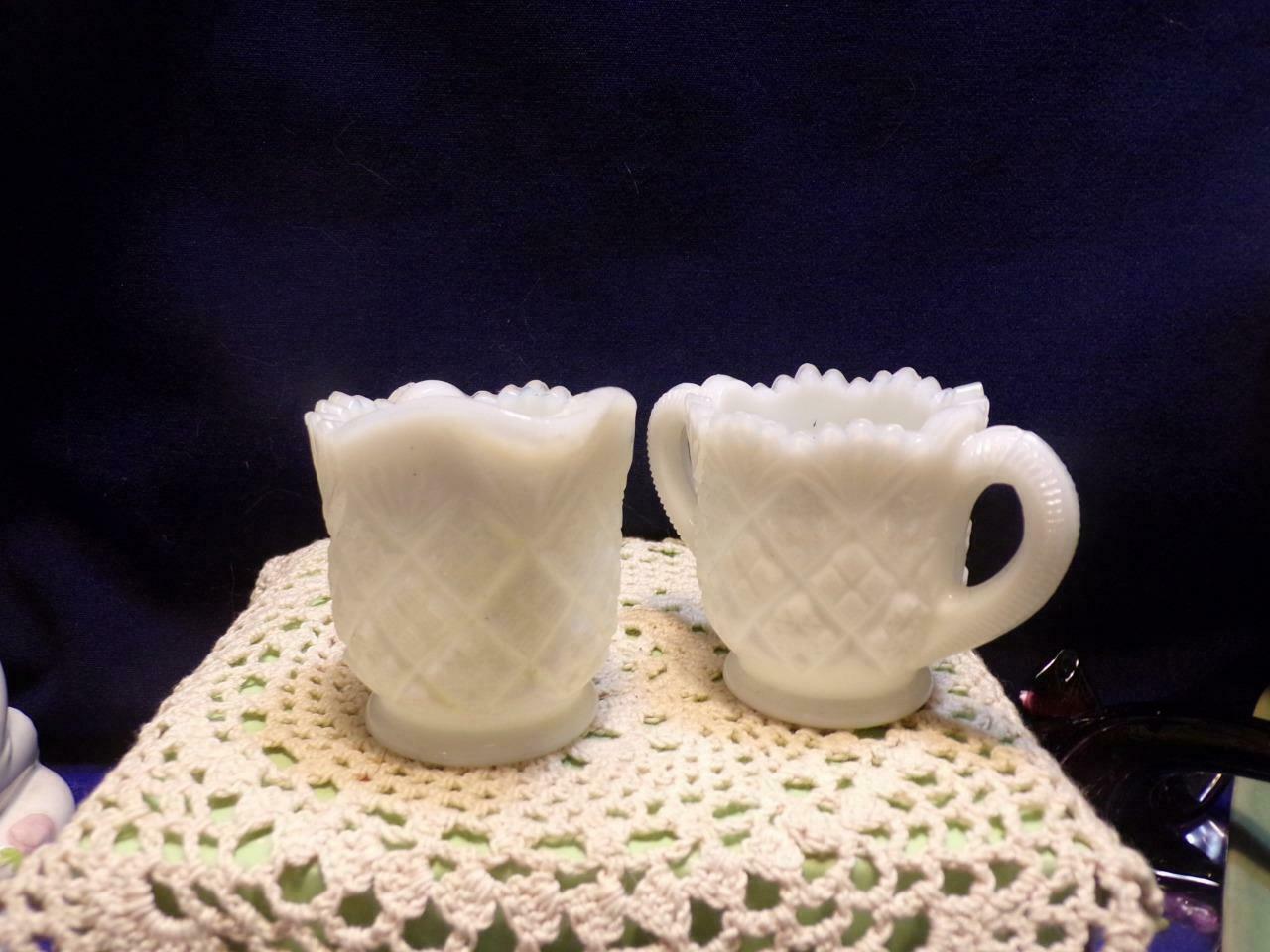 Westmoreland Milk Glass Sugar And Creamer-thumbellina- Mini Quilt Pattern
