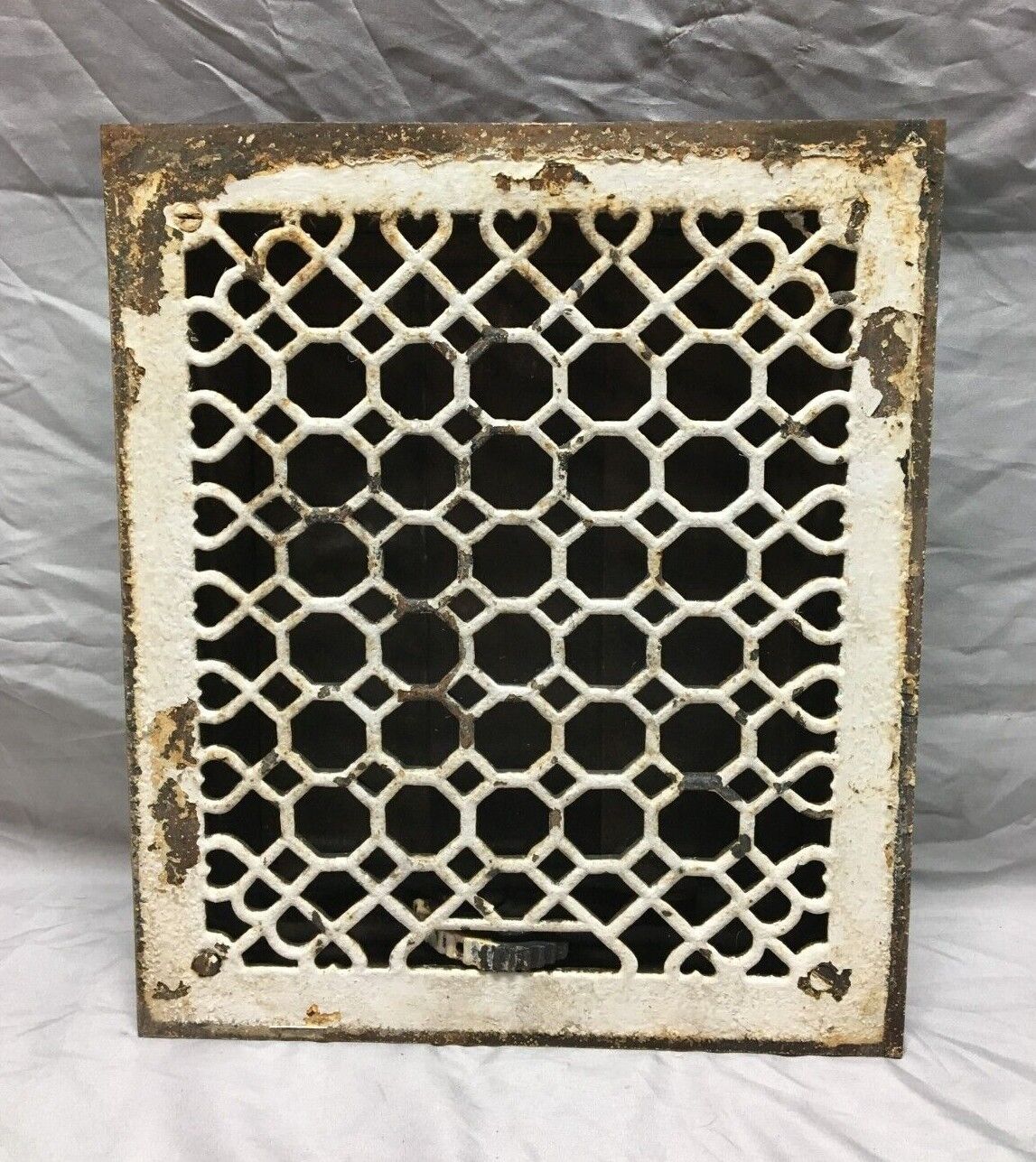 Antique Cast Iron Heat Grate Wall Register 10x12 Decorative Vintage Old 790-22b
